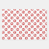 Rode witte volleyballen kinder tiener verjaardagsf inpakpapier vel (Voorkant 3)