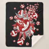 rode witte volleybalsterren meisjes sherpa deken (Voorkant)