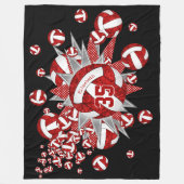 Rode witte volleybalsterren voor meisjes fleece deken (Voorkant)