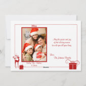 Rode, witte vrolijke kerstbomen & herten fotokaart feestdagenkaart (Achterkant)