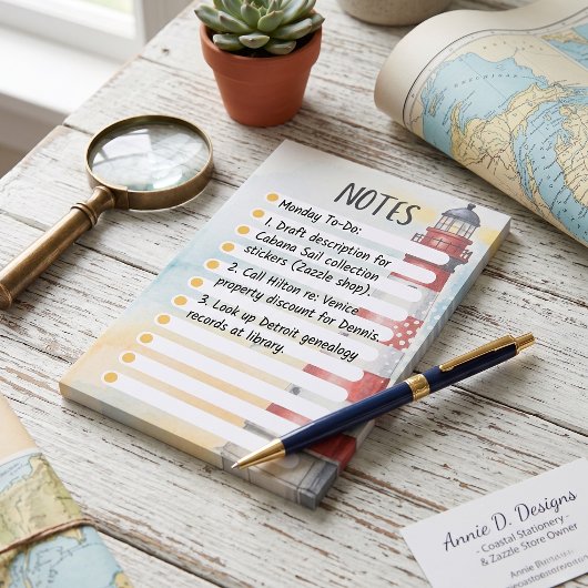 Rode Witte Vuurtoren Aquarel Post-it® Notes