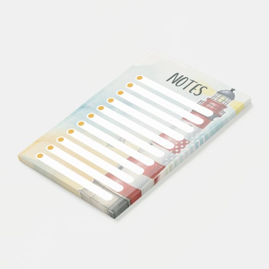 Rode Witte Vuurtoren Aquarel Post-it® Notes (Schuin)