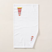Rode & Witte Vuurtoren op Marineblauw & Wit Bad Handdoek (Handdoek)