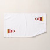 Rode & Witte Vuurtoren op Marineblauw & Wit Bad Handdoek (Handdoek)