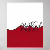Rode & Witte 'Wees Aardig' Muurprint in Cursief Sc Poster (Voorkant)