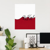 Rode & Witte 'Wees Aardig' Muurprint in Cursief Sc Poster (Thuiskantoor)