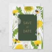 Rode Witte Weidebloemen Save the Date Kaart (Voorkant)