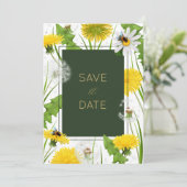 Rode Witte Weidebloemen Save the Date Kaart (Staand voorkant)
