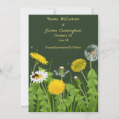 Rode Witte Weidebloemen Save the Date Kaart (Achterkant)