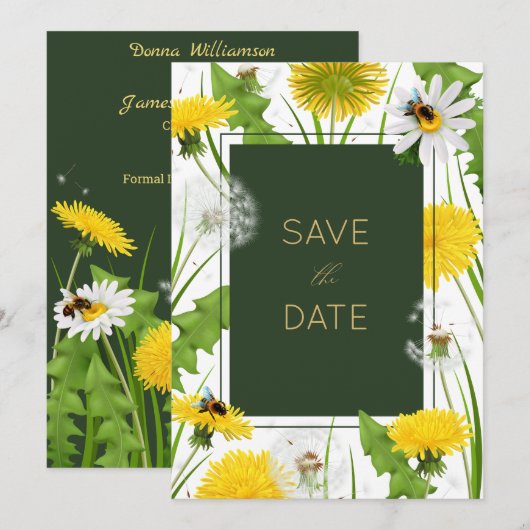 Rode Witte Weidebloemen Save the Date Kaart (Voorkant / Achterkant)