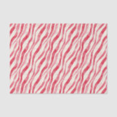 Rode Witte Whimsical Strepen Verjaardag Tissuepapier (Voorkant)
