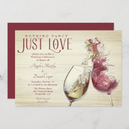 Rode witte wijn dansen gewoon liefde bruiloft vier kaart