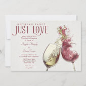 Rode witte wijn dansen gewoon liefde bruiloft vier kaart (Voorkant)