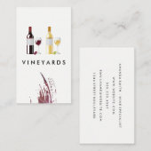 Rode witte wijn fles en glazen visitekaartje (Voorkant / Achterkant)