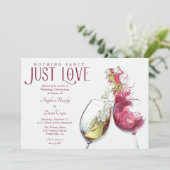 Rode witte wijn niets Fancy gewoon liefde bruiloft Kaart (Staand voorkant)