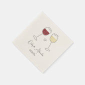 Rode witte wijnglas juicht bruiloft Verloving Servet (Hoek)