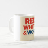 Rode Witte & Woof Mok (Voorkant links)