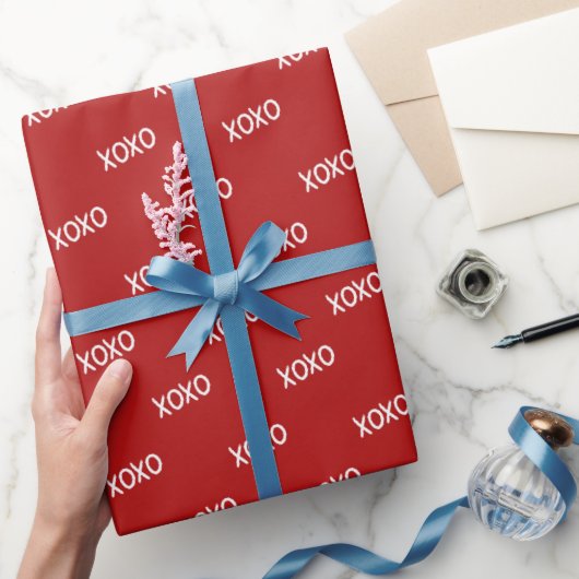 Rode Witte XOXO Bruidsdouche  Cadeaupapier (Geschenken)