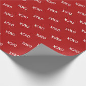 Rode Witte XOXO Bruidsfeest  Cadeaupapier (Hoek)