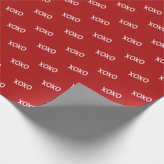 Rode Witte XOXO Bruidsfeest  Cadeaupapier (Hoek)