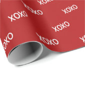 Rode Witte XOXO Bruiloftsfeest Cadeaupapier (Rol Hoek)