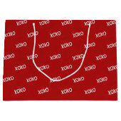 Rode Witte XOXO Bruiloftsfeest Groot Cadeauzakje (Voorkant)