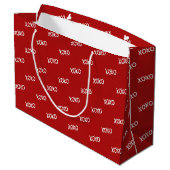 Rode Witte XOXO Bruiloftsfeest Groot Cadeauzakje (Achterkant Gekanteld)