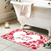 Rode & Witte Zeewezens Koppels Hart Monogram Badmat