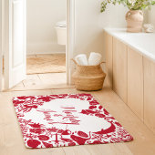 Rode & Witte Zeewezens Koppels Hart Monogram Badmat