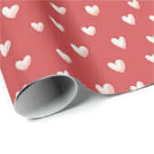 Rode Witte Zoete Harten Valentijnsdag Cadeaupapier (Rol Hoek)