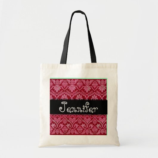 Rode witte zwarte bruiloft Damask Bridesmaid Bag Tote Bag (Voorkant)