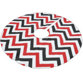 Rode, witte, zwarte Chevron ZigZag Pattern Kerstboom Rok (Gekanteld)