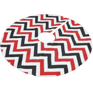 Rode, witte, zwarte Chevron ZigZag Pattern Kerstboom Rok