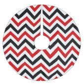 Rode, witte, zwarte Chevron ZigZag Pattern Kerstboom Rok (Voorkant)
