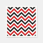 Rode, witte, zwarte Chevron ZigZag Pattern Servetten (Voorkant)