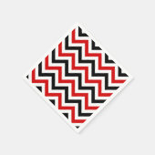 Rode, witte, zwarte Chevron ZigZag Pattern Servetten (Hoek)