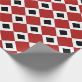 Rode, Witte, Zwarte Diamant Patroon geschenkverpak Cadeaupapier (Hoek)