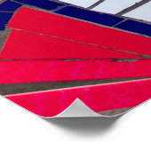 Rode, witte, zwarte en roze abstracte illustraties poster (Hoek)
