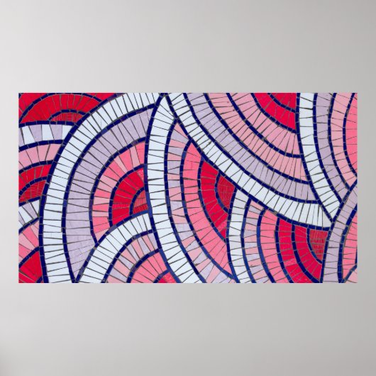 Rode, witte, zwarte en roze abstracte illustraties poster (Voorkant)