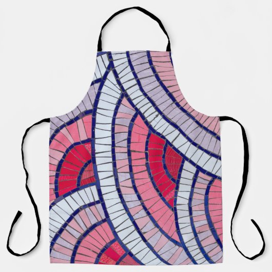 Rode, witte, zwarte en roze abstracte illustraties schort (Voorkant)