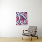 Rode, witte, zwarte en roze abstracte illustraties wandkleed (In situ)