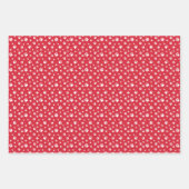 RODE WITTE ZWARTE HOND KAT PET PAW PRINTS INPAKPAPIER VEL (Voorkant)