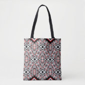 Rode, Witte & Zwarte Tribale Tapijt Tas (Voorkant)