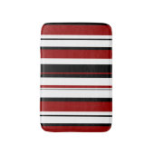 Rode witte zwarte verticale strepen badmat (Voorkant Verticaal)