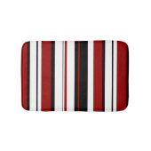 Rode witte zwarte verticale strepen badmat (Voorkant)
