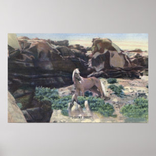 Rode woestijn, WY - Wild Palomino Stallion gevange Poster