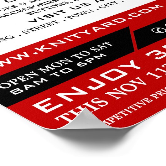 Rode wol Winkel, Knitting Store, Garnenwinkel Poster (Hoek)