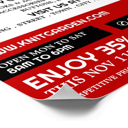 Rode wol Winkel, Knitting Store, Garnenwinkel Poster (Hoek)