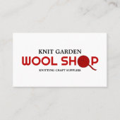 Rode wol Winkel, Knitting Store, Garnenwinkel Visitekaartje (Voorkant)