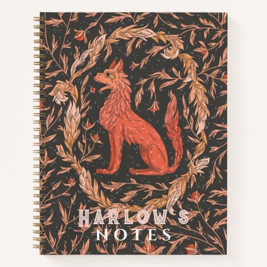 Rode Wolf/Achtig Mythisch Wezen Notitieboek (Voorkant)